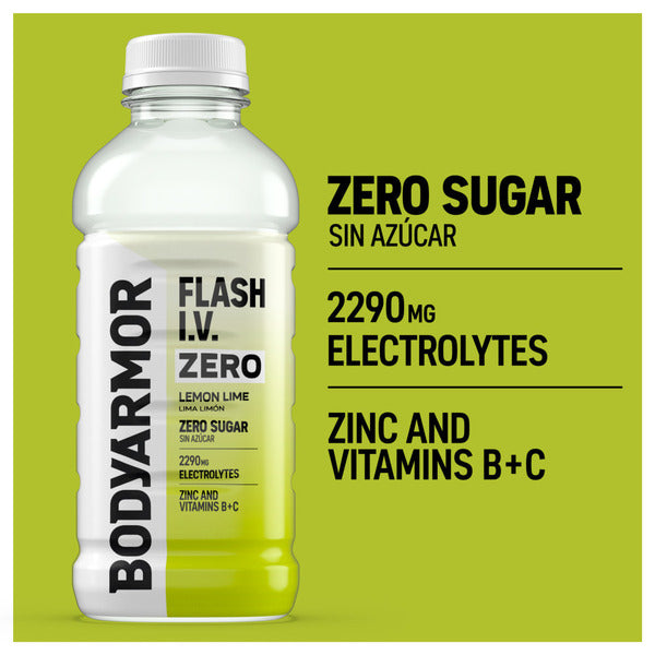 BODYARMOR Flash I.V. Lemon Lime Zero Sugar Sports Drink Bottle
