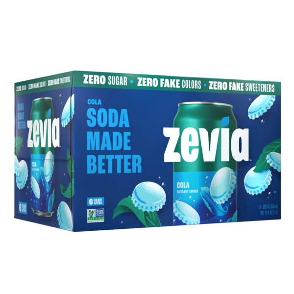 Zevia Soda, Zero Sugar, Cola