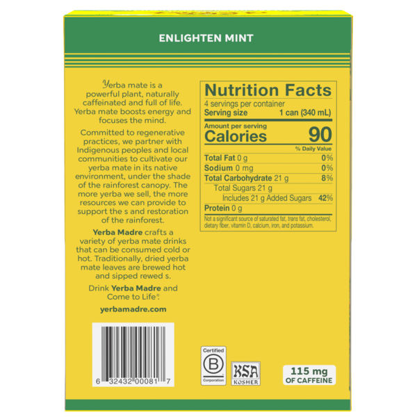 Yerba Madre Organic Yerba Mate Enlighten Mint