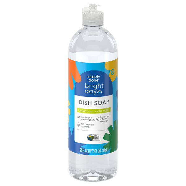 Bottle of Dawn dish soap with a blue label on a white background