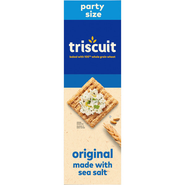 TRISCUIT Original Whole Grain Wheat Crackers, Vegan Crackers, Healthy Snacks, Party Size 17 oz