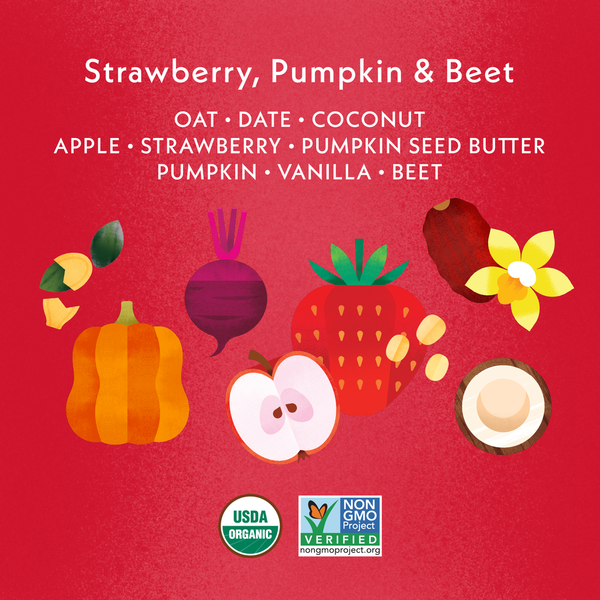 Once Upon a Farm Organic Tractor Wheels Toddler Bar, Strawberry, Pumpkin & Beet