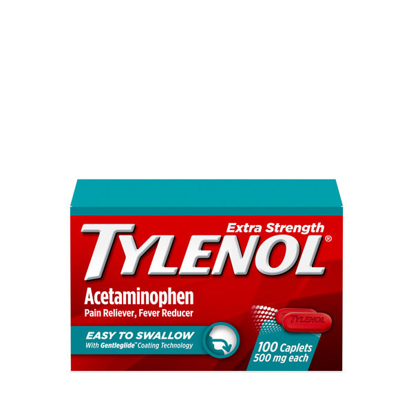 TYLENOL Extra Strength Acetaminophen, Easy to Swallow Caplets, 100 ct