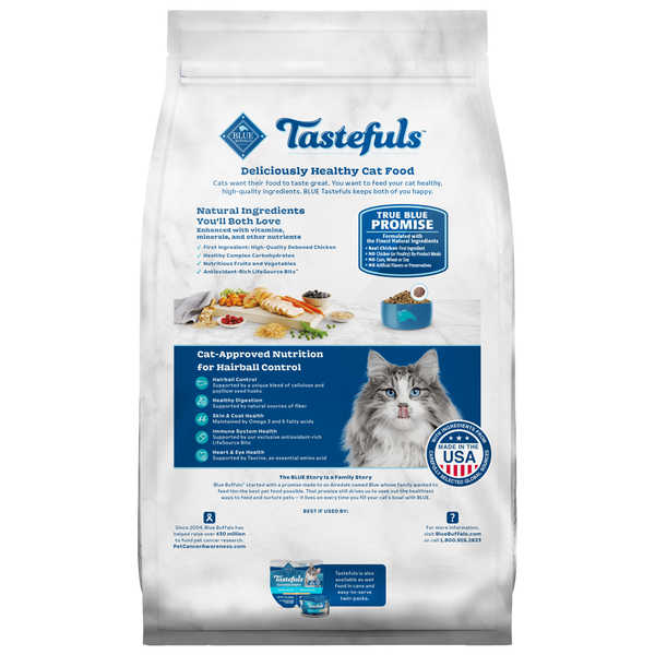 Blue Buffalo Indoor Hairball Control Natural Adult Dry Cat Food, Chicken & Brown Rice
