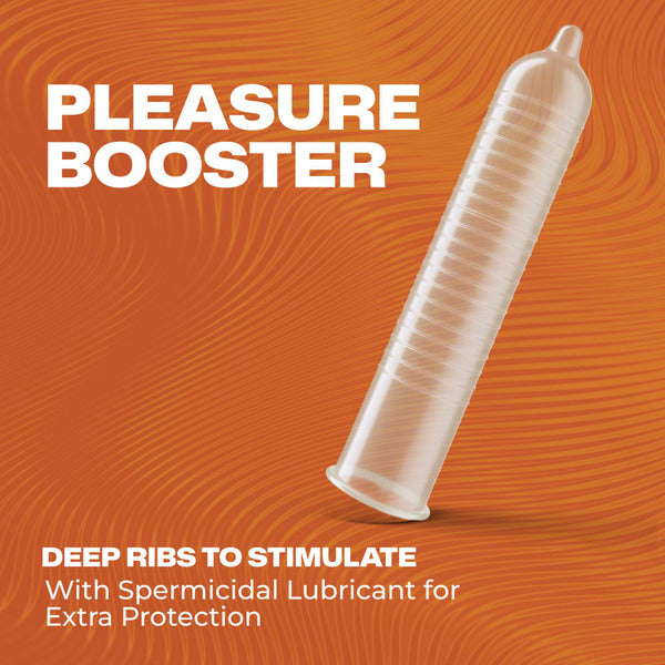 Trojan Ultra Ribbed Plus Spermicide Latex Lubricated Ribbed Condoms