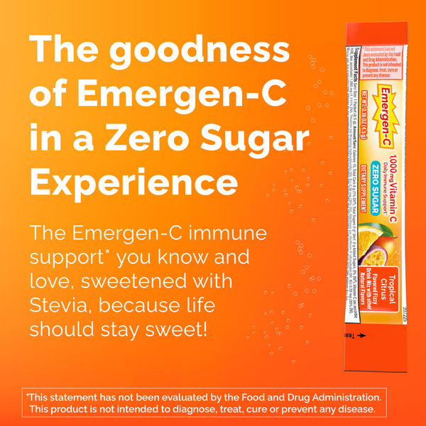 Emergen-C Zero Sugar Immune Support Powder