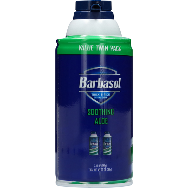 Barbasol Thick & Rich Soothing Aloe Shaving Cream Value Twin Pack