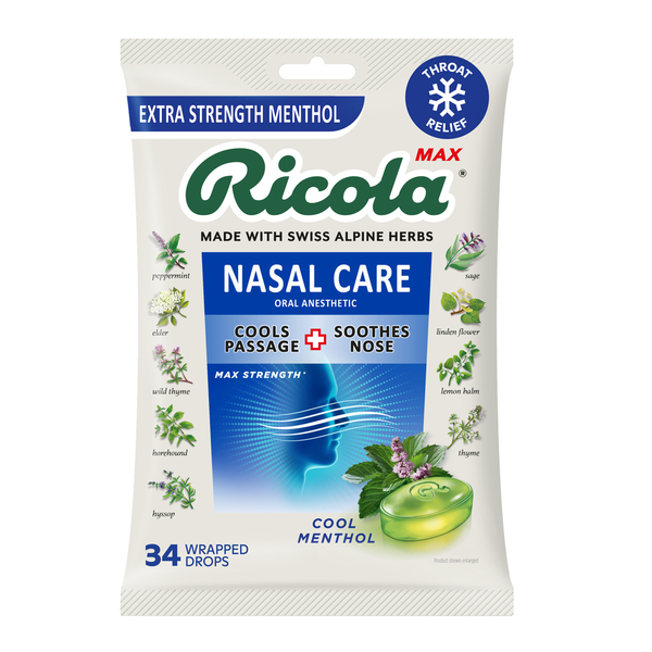 Ricola Max Nasal Care, Cool Menthol, Drops