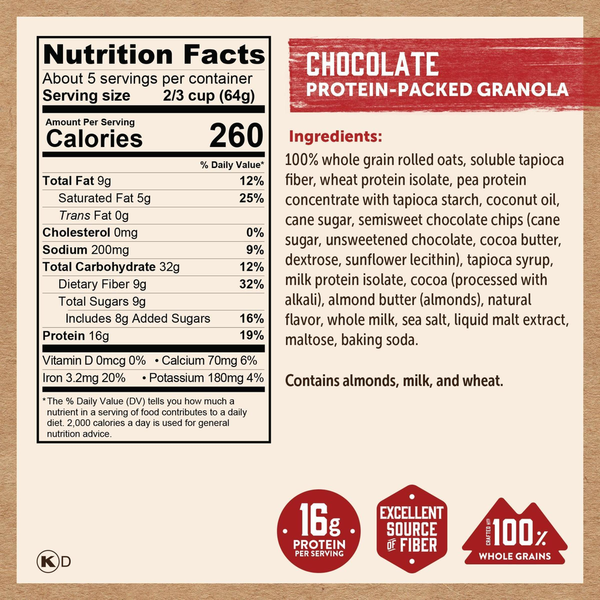 Kodiak Cakes Granola Pouch, Chocolate