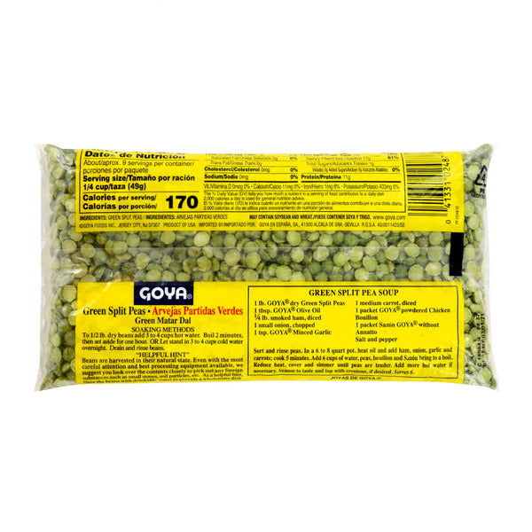 Goya Green Split Peas, Dry
