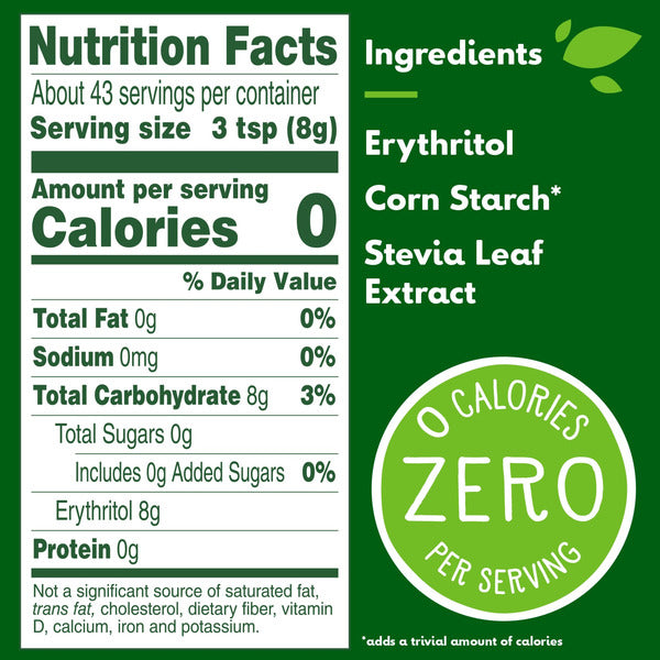 Truvia Confectioners Calorie-Free Sweetener With The Stevia Leaf