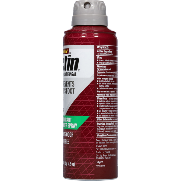 Tinactin Deodorant Powder Spray, Talc Free, Antifungal