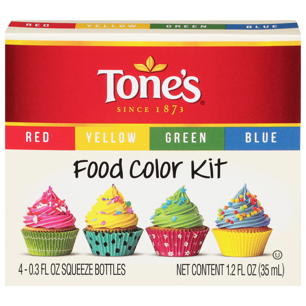 Tone's Red/Yellow/Green/Blue Food Color Kit