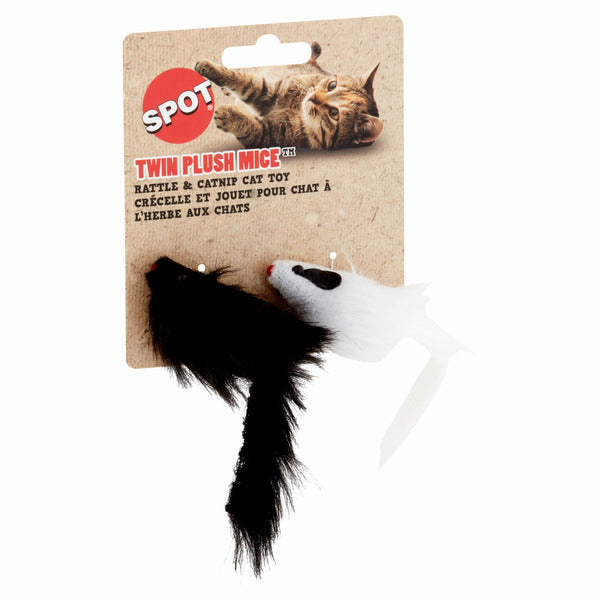 Spot Twin Plush Mice Rattle & Catnip Cat Toy
