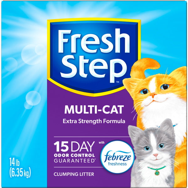 Fresh Step Clumping Cat Litter Multi-Cat Extra Strength Formula With Febreze Freshness
