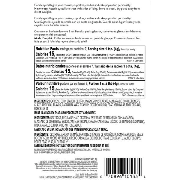 Wilton Large Edible Black and White Candy Eyeball Sprinkles, 1 oz.