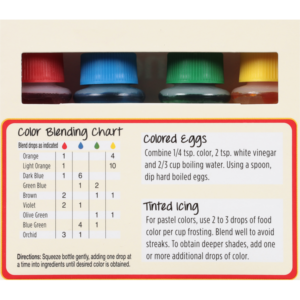 Tone's Red/Yellow/Green/Blue Food Color Kit