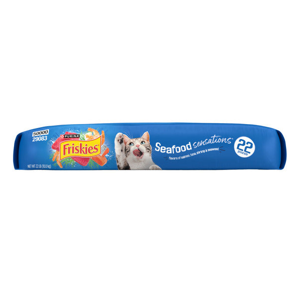 Purina Friskies Dry Cat Food Seafood Sensations With Salmon, Tuna, and Shrimp Flavors