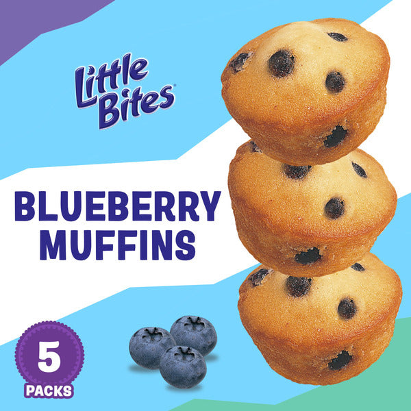 Entenmann's Little Bites, 5 ct, Blueberry, Muffins, Real Blueberries, Muffins, 7.5 oz