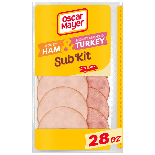Oscar Mayer Sub Kit with Honey Ham & Honey Smoked Turkey Sliced Deli Sandwich Lunch Meat