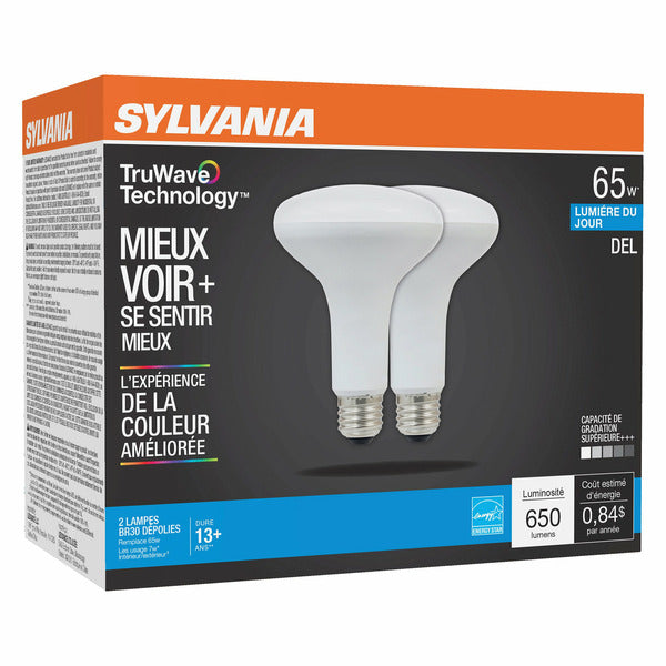 Sylvania Truwave Technology Led 65w Daylight Br30 Frosted Bulbs