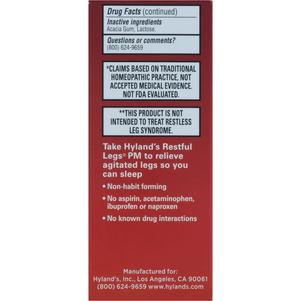 Hyland's Restful Legs, Homeopathic, Quick-Dissolving Tablets