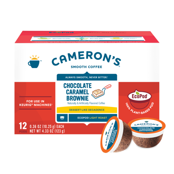 Cameron's Coffee, Smooth, Light Roast, Chocolate Caramel Brownie, EcoPods
