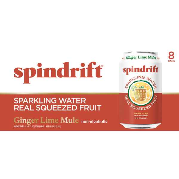 Spindrift Real Squeezed Fruit Unsweetened Non-Alcoholic Ginger Lime Mule Sparkling Water