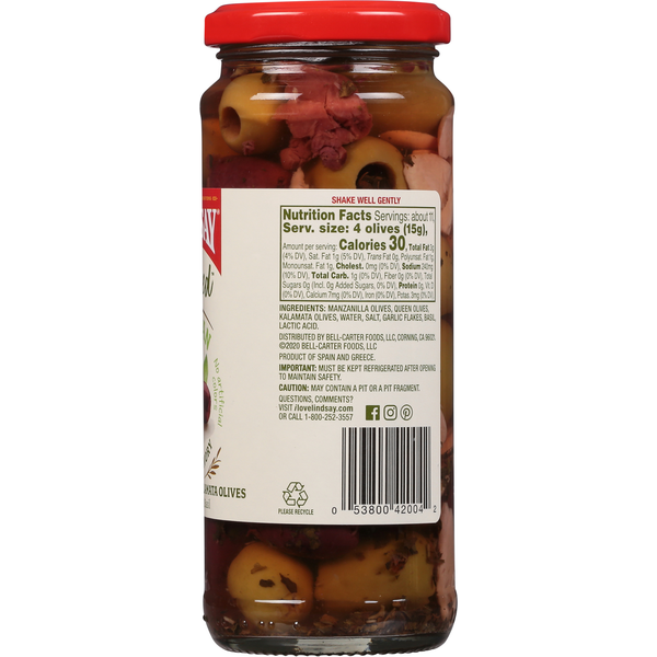 Lindsay Olives, Green and Kalamata, Pitted, Italian