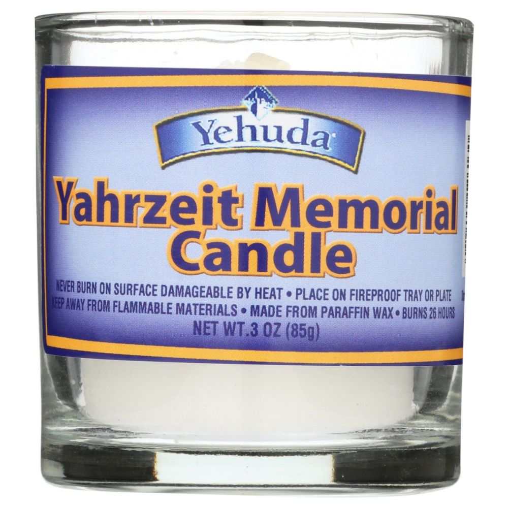 YEHUDA: Yahrzeit Memorial Candle Glass Tumbler, 1 ct