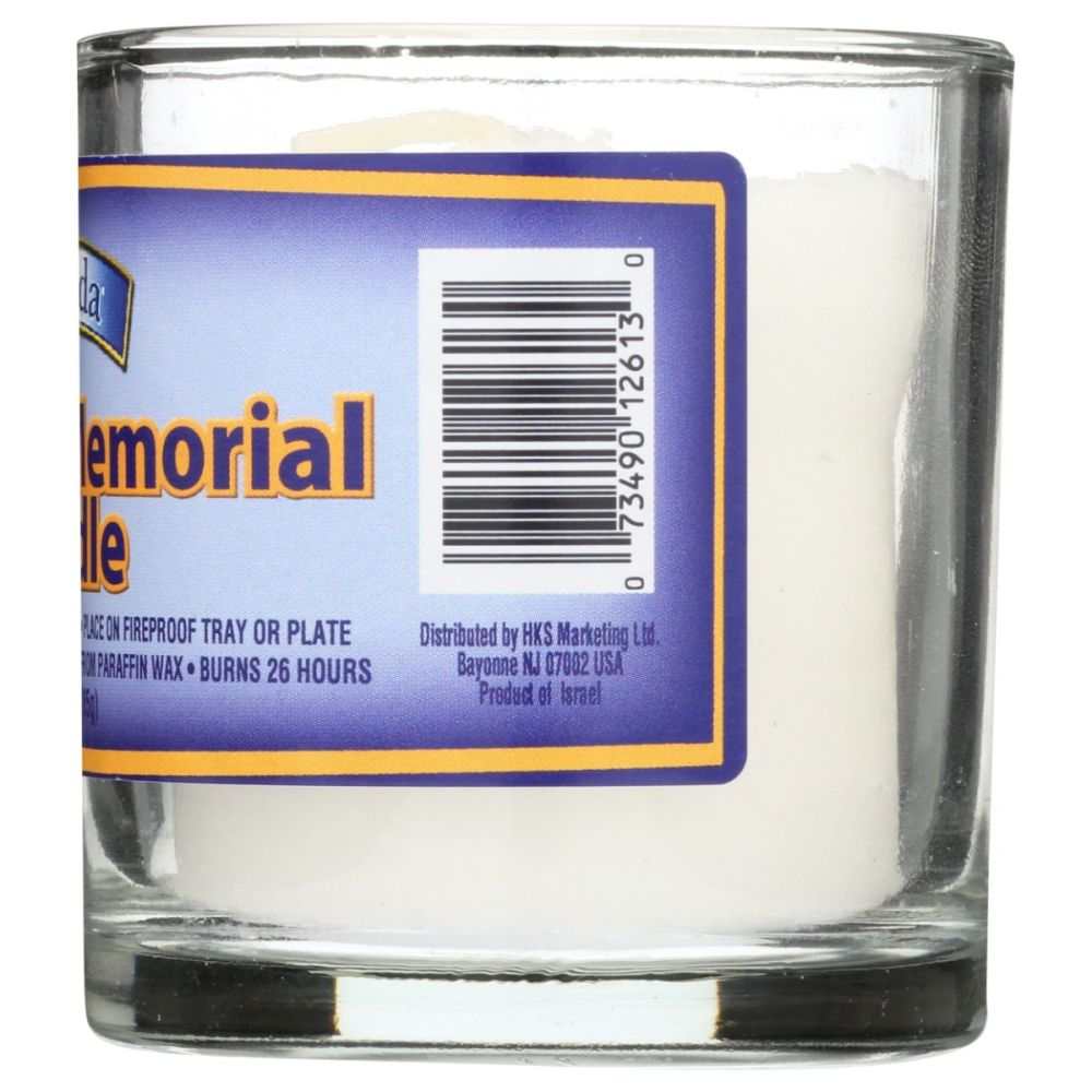 YEHUDA: Yahrzeit Memorial Candle Glass Tumbler, 1 ct