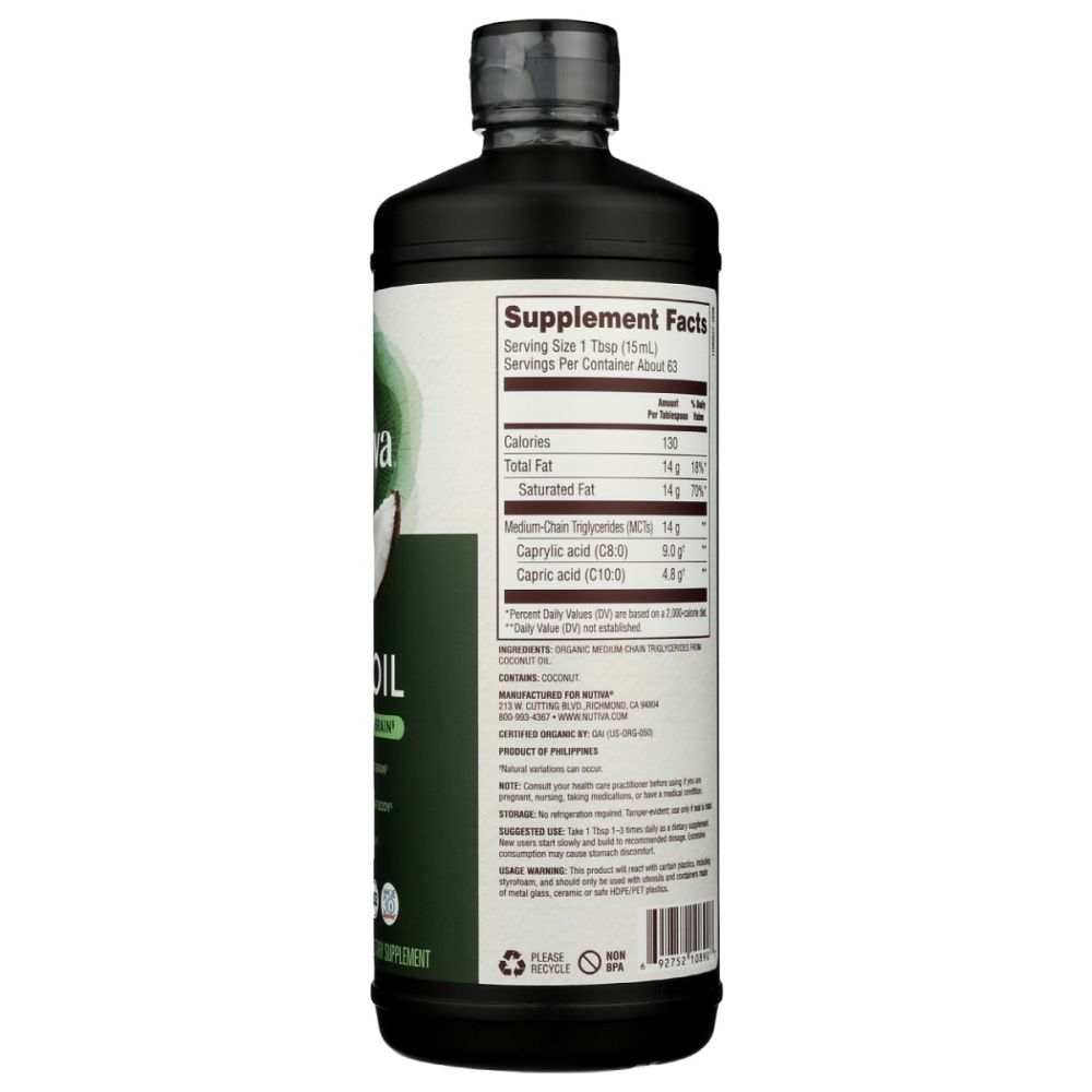 NUTIVA: Organic MCT Oil, 32 oz