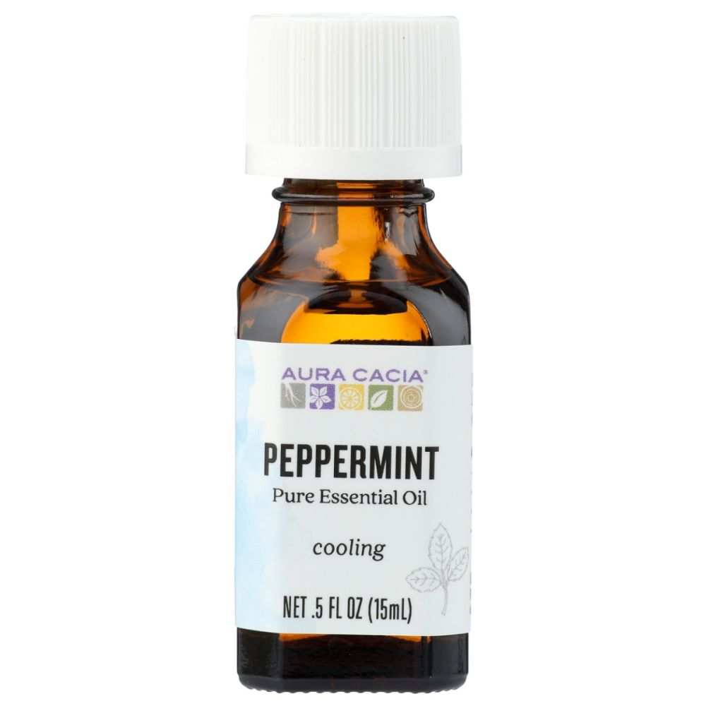 AURA CACIA: Peppermint Essential Oil, 0.5 oz