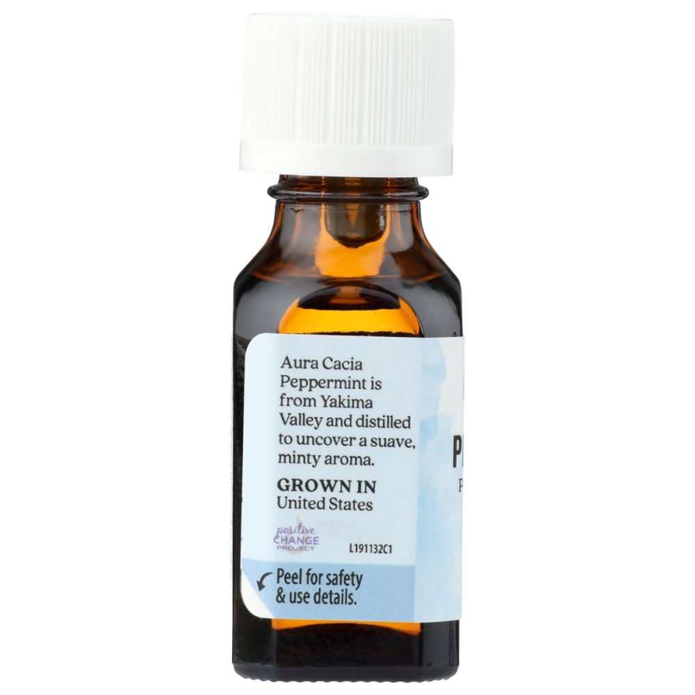 AURA CACIA: Peppermint Essential Oil, 0.5 oz