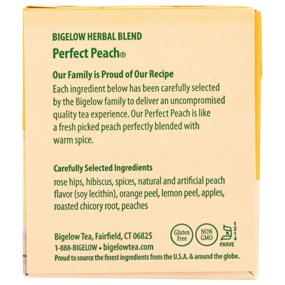 BIGELOW: Perfect Peach Herbal Tea 20Bg, 1.37 oz