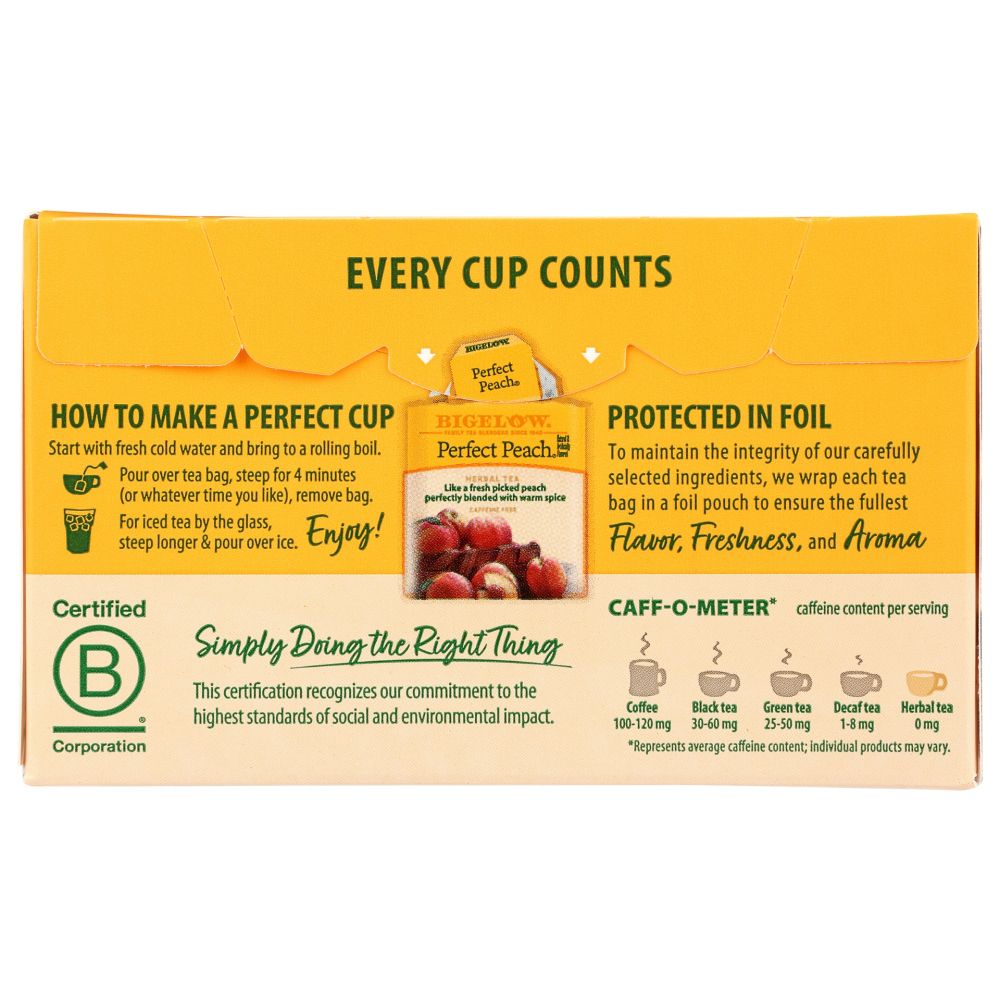 BIGELOW: Perfect Peach Herbal Tea 20Bg, 1.37 oz