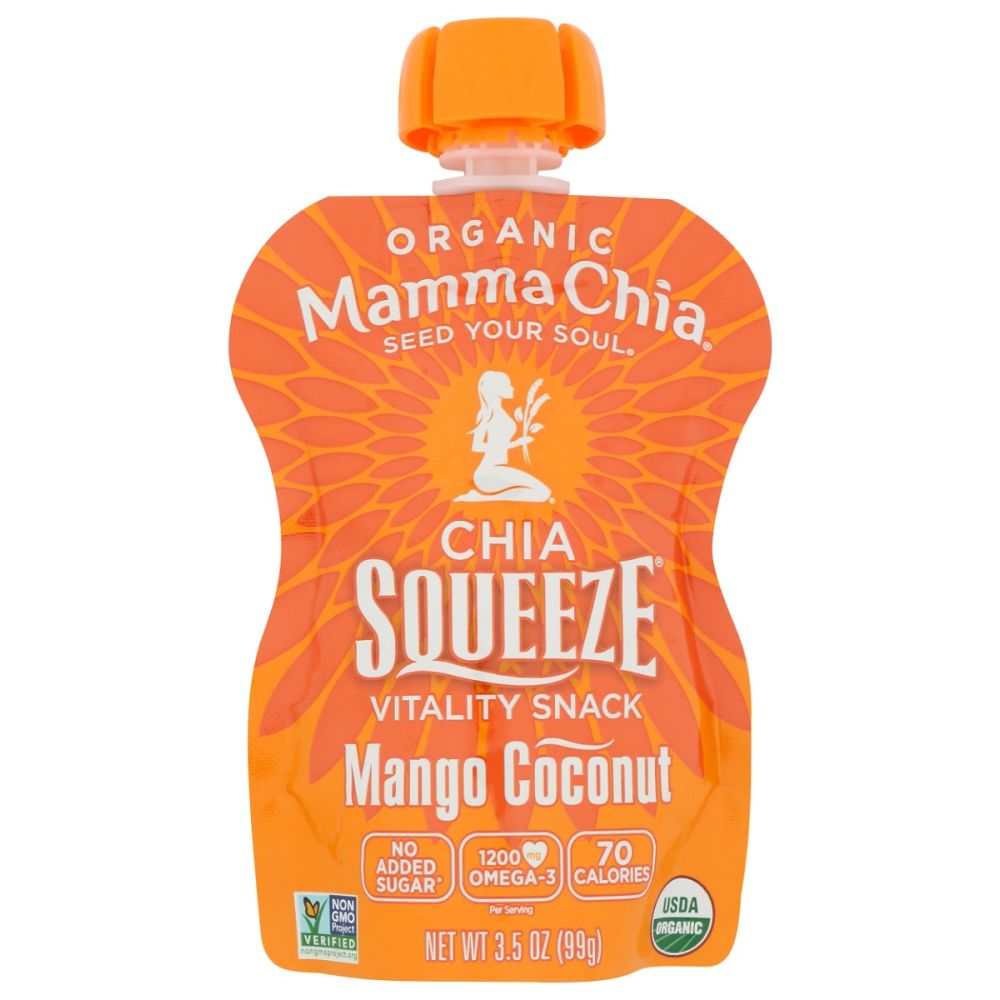 MAMMACHIA: Mango Coconut Organic Chia Squeeze - 3.5 oz for Vitality