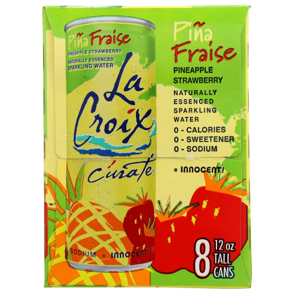 LA CROIX: Pina Fraise Flavored Sparkling Water 8Pk, 96 fo