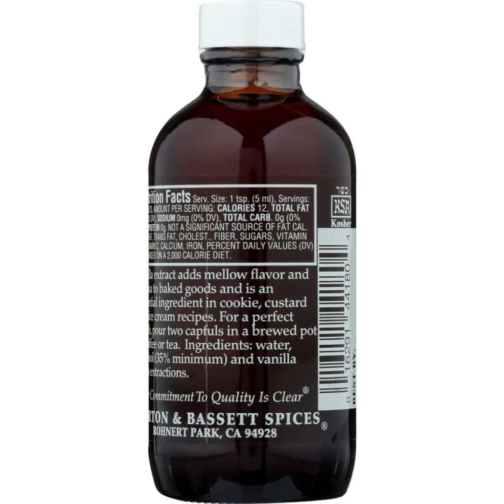 Morton & Bassett Vanilla Extract, 4 oz | Pure & Rich Natural Flavor